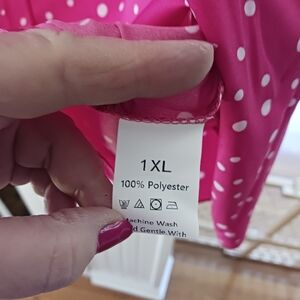 Pink Polka Dot Blouse - 1XL